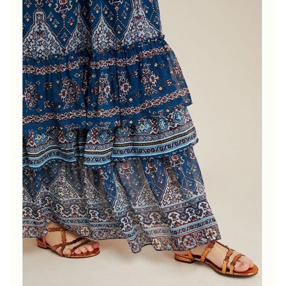 NWT Anthropologie Sasha Ruffled Boho Maxi Dress - Picture 3 of 4